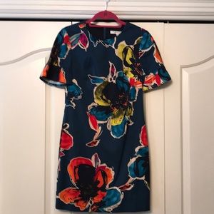 Trina Turk floral ruffle sleeve dress size 2